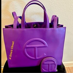 Telfar Medium Grape Shopping Bag &Wallet EUC